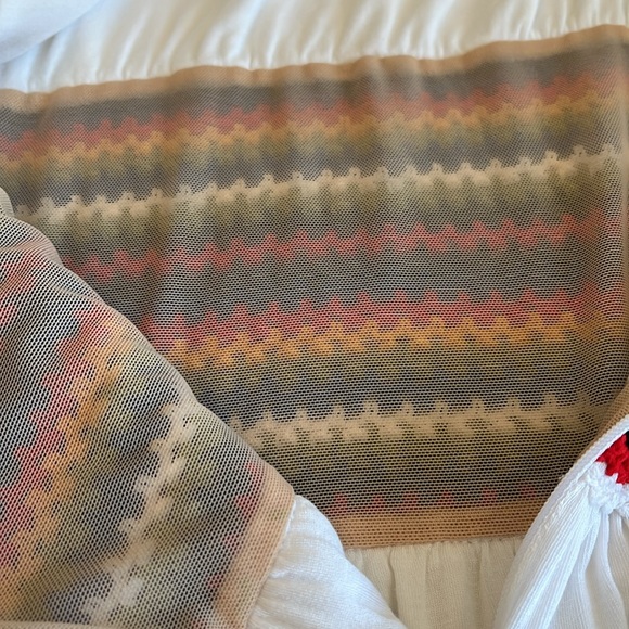 Anthropologie BAILEY 44 Granadilla Rainbow Crocheted Waist Dress Small White - Picture 16 of 17